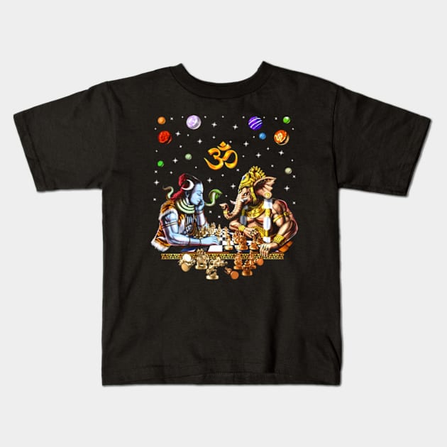 Space Shiva Nataraja Hindu Kids T-Shirt by SanJKaka